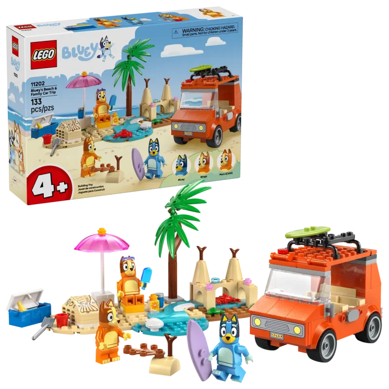 LEGO Călătoria familiei lui Blue cu mașina la plajă