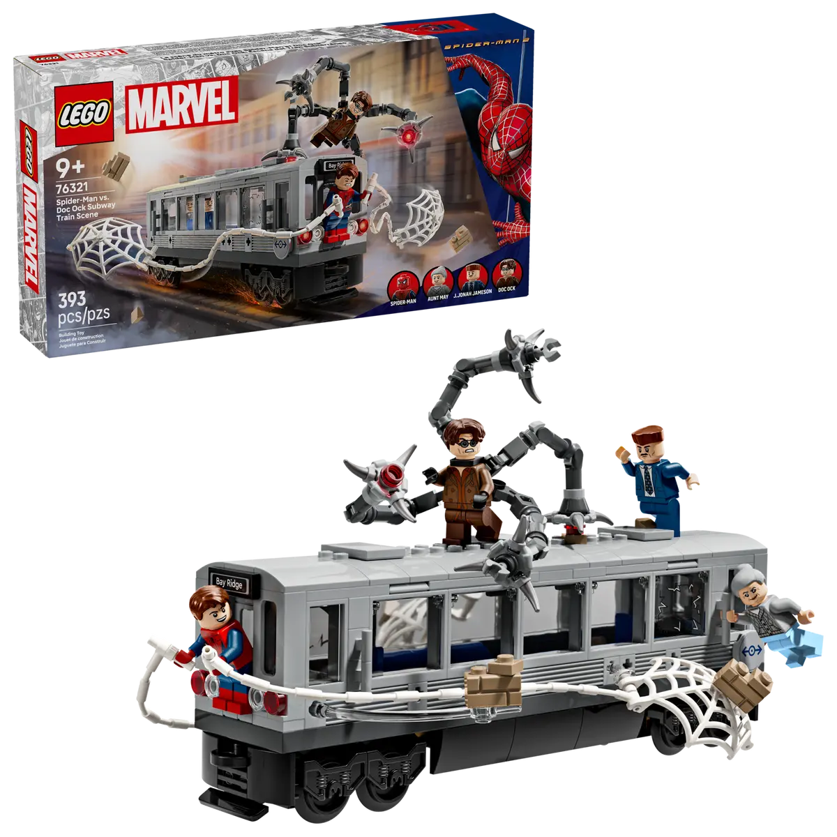 LEGO Marvel Super Heroes - LEGO Lupta de pe acoperișul trenului dintre Omul-Păianjen și Doc Ock Marvel