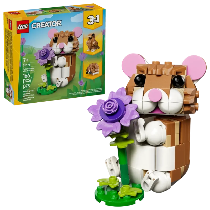LEGO Creator 3in1 - LEGO Hamster adorabil cu o floare