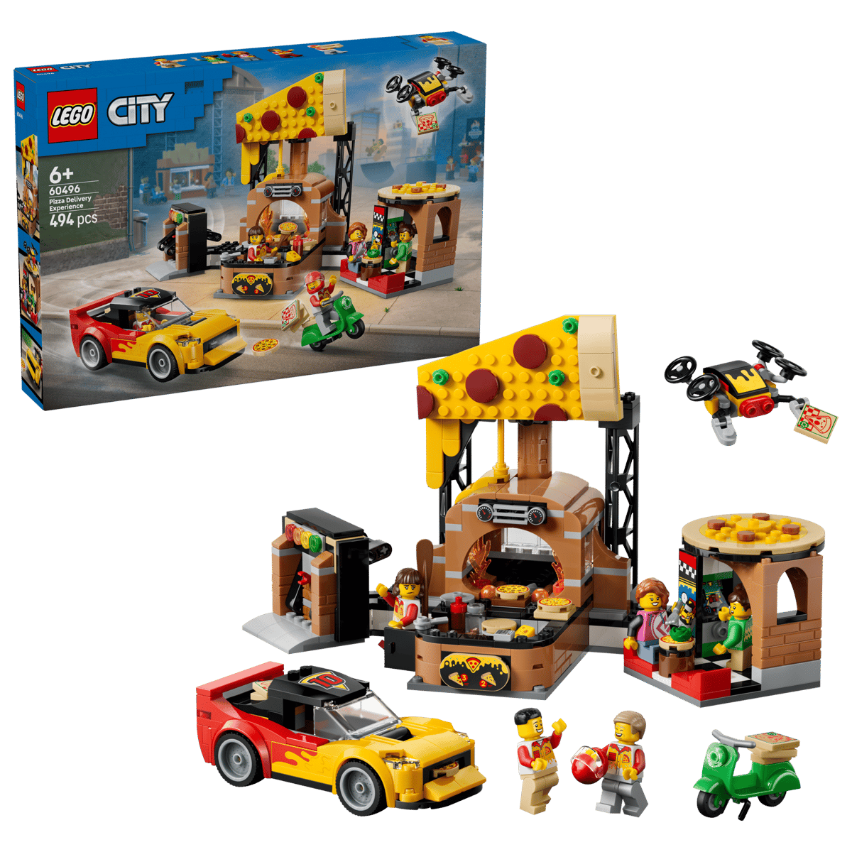 LEGO Experiența livrării de pizza cu vehicule