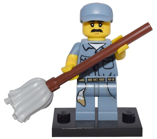 Minifigurina LEGO seria 15 - Janitor