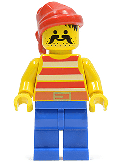 LEGO Pirate Red / White Stripes Shirt (pi043)
